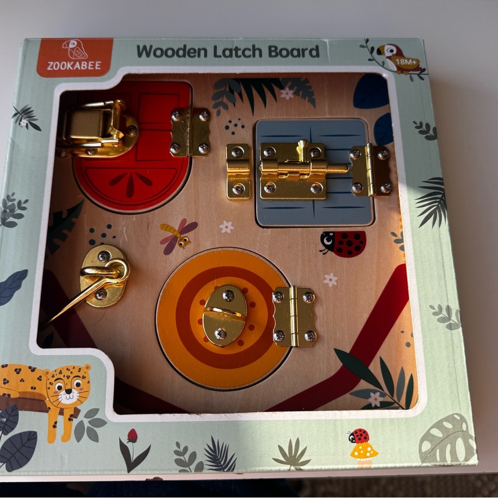 Wooden Latch Board - Multicolor